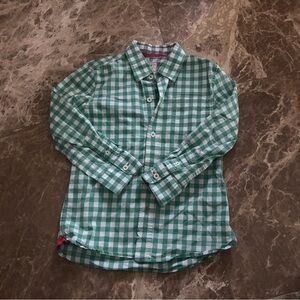 Mini Boden Green Plaid Casual Boys Shirt